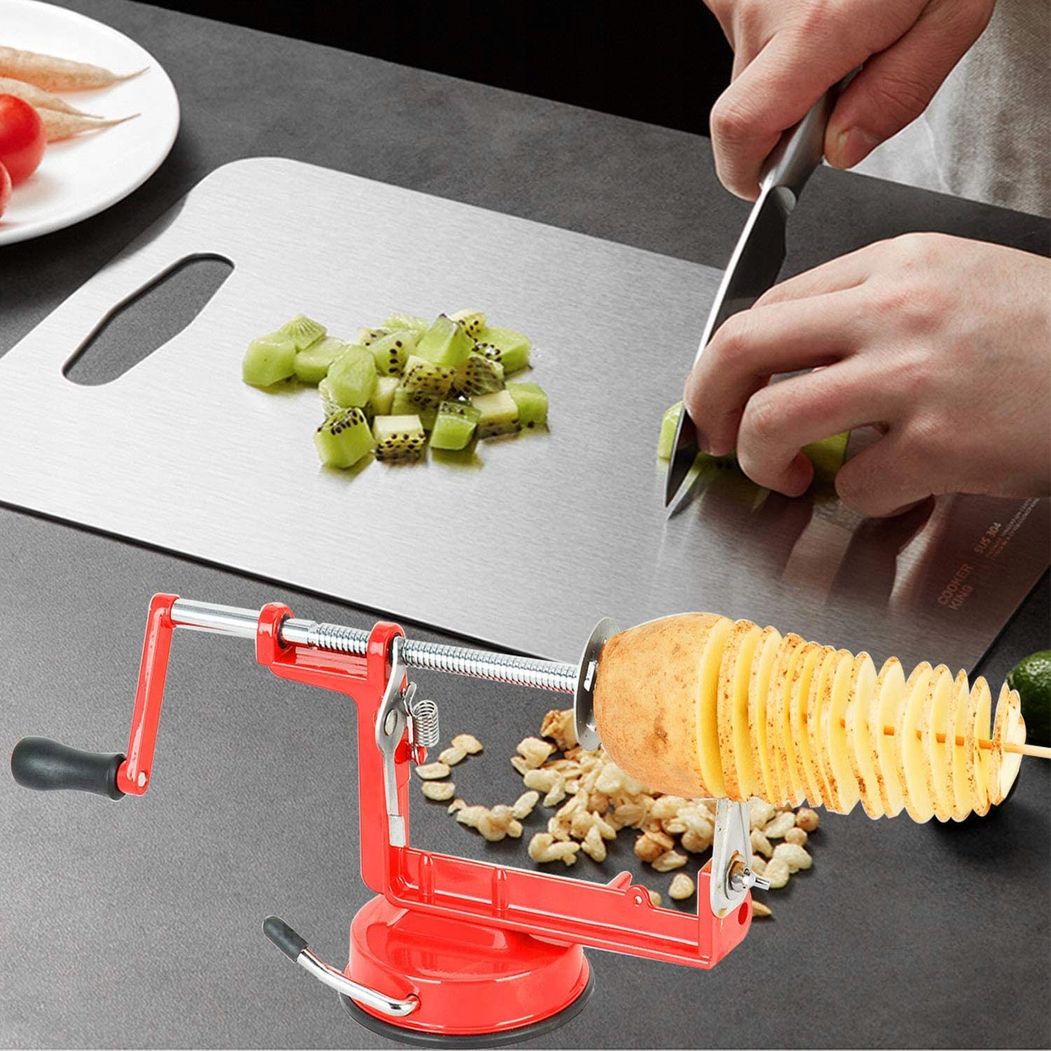 MASZYNKA DO ZIEMNIAKÓW CHIPSÓW ZAKRĘCONA FRYTKA Linia 1