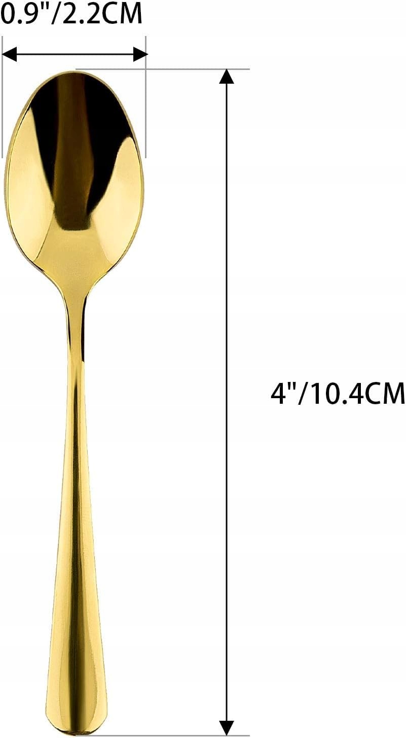 Q&A Zestaw 12 Złotych Łyżeczek Do Espresso Ze Stali Nierdzewnej 10 cm — miniatura 2