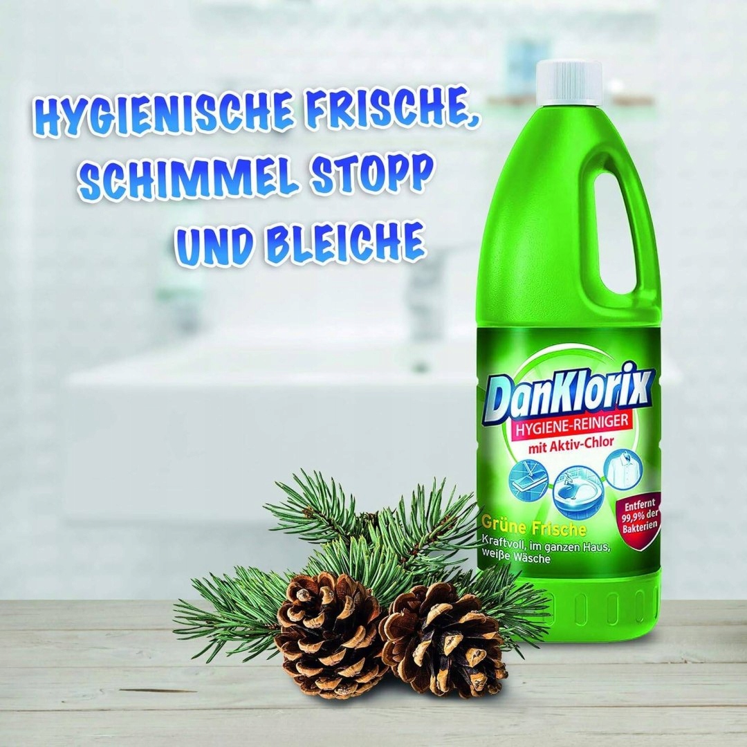 DanKlorix Hygienereiniger Grüne Frische Chlor w Płynie 1,5 l — 7