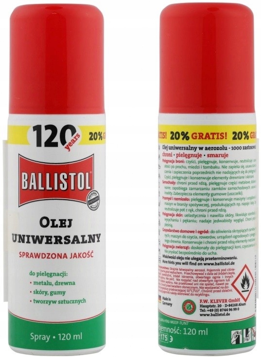 Olej spray do broni czyszczący konserwujący wiatrówki i Asg 120ml