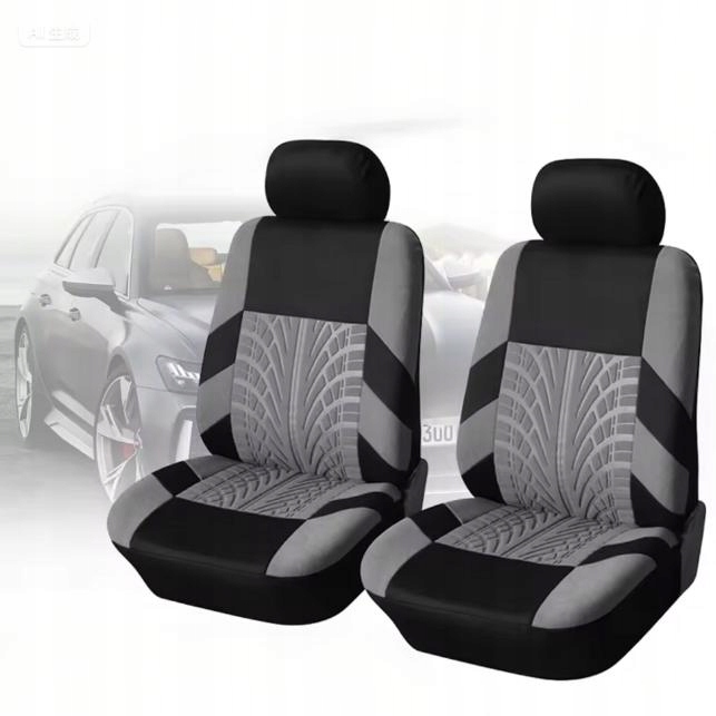 Pokrowce na fotele samochodowe przednie uniwersalne ochronne czarno szare
