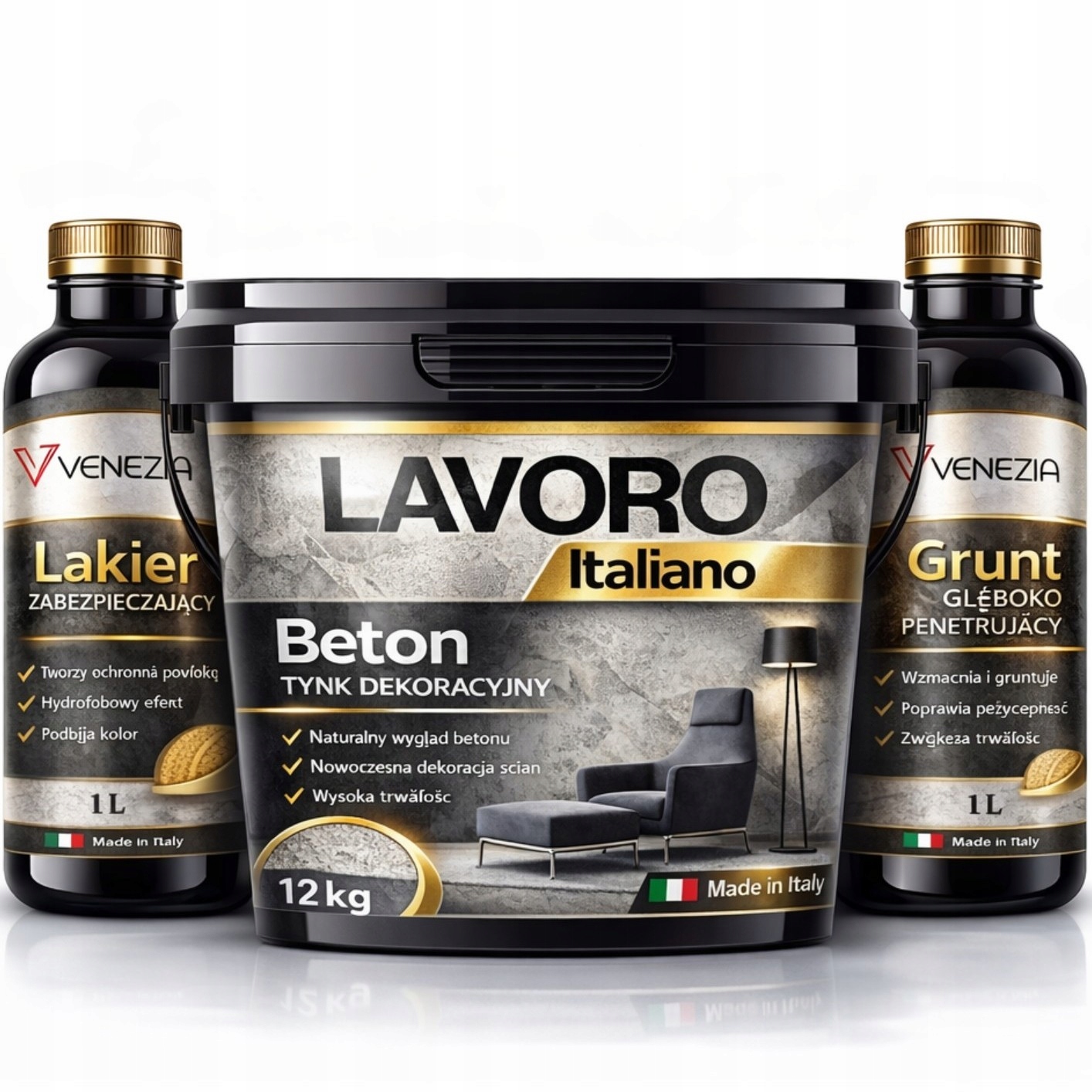 Architektonický Beton Talianska Dekoratívna Omietka 17 m2 Sada Lavoro Italiano