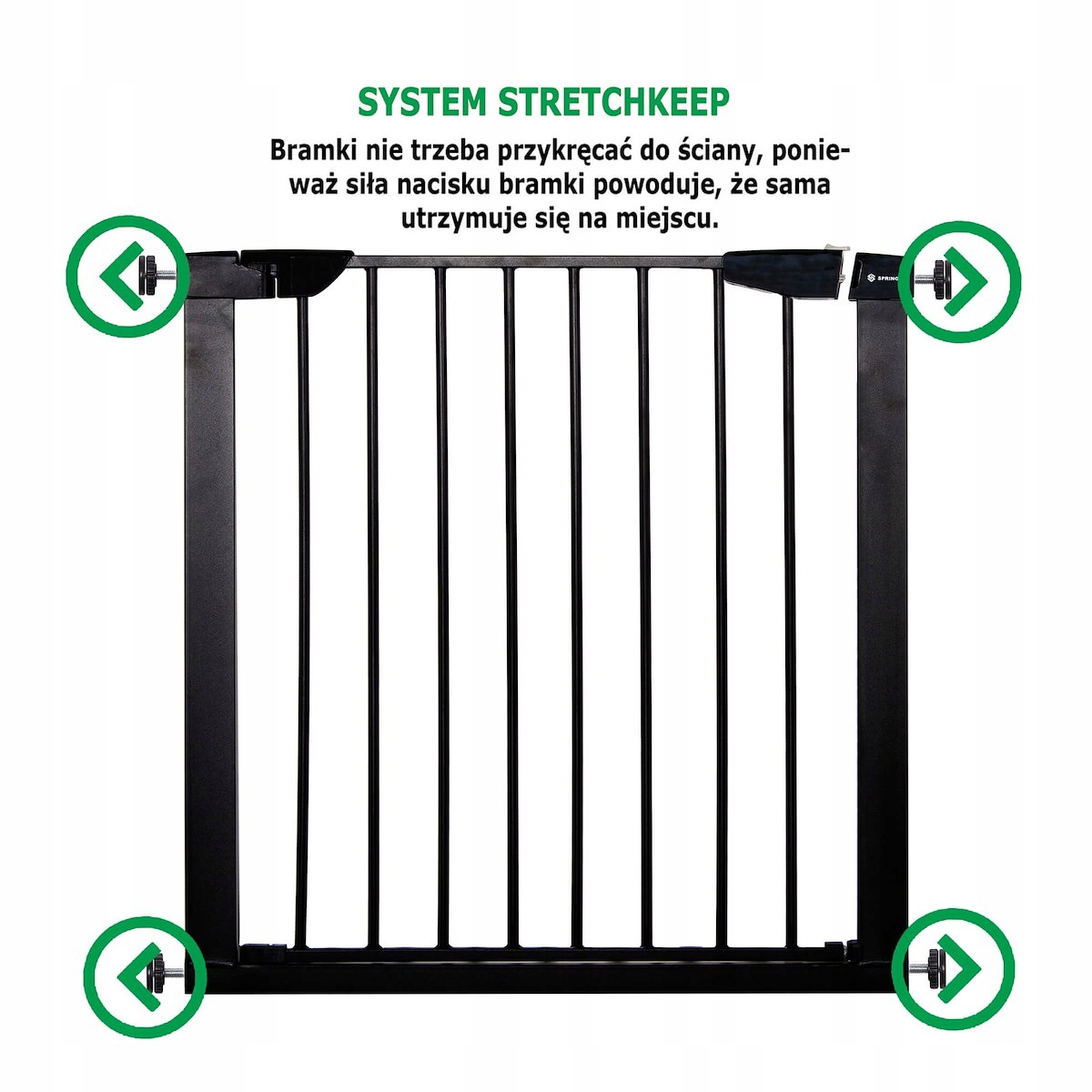 BARIERKA ZABEZPIECZAJĄCA BRAMKA OCHRONNA NA SCHODY DRZWI 75-96 cm Szerokość montażu 75-96 cm