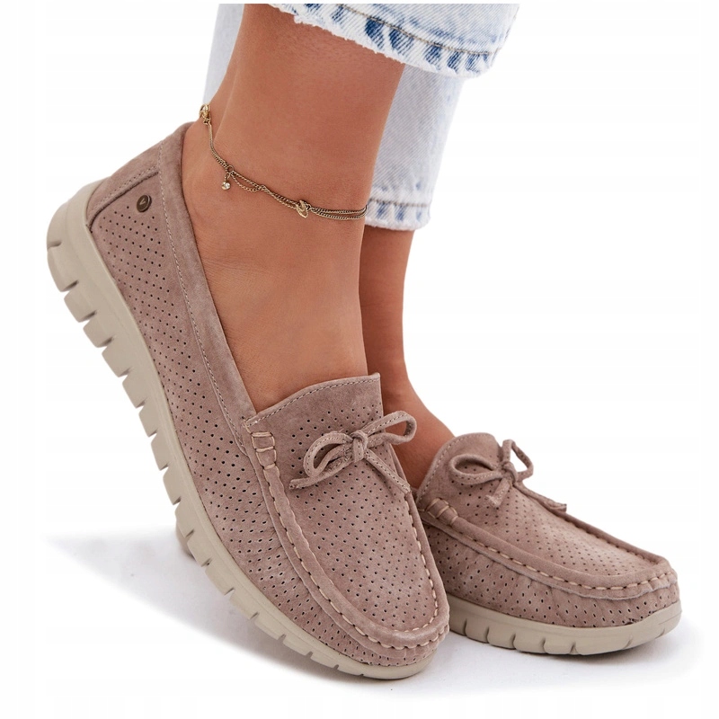 Dámské Lehké Pohodlné Mokasíny Z Semišové Kůže Vinceza 95401 Béžové 36