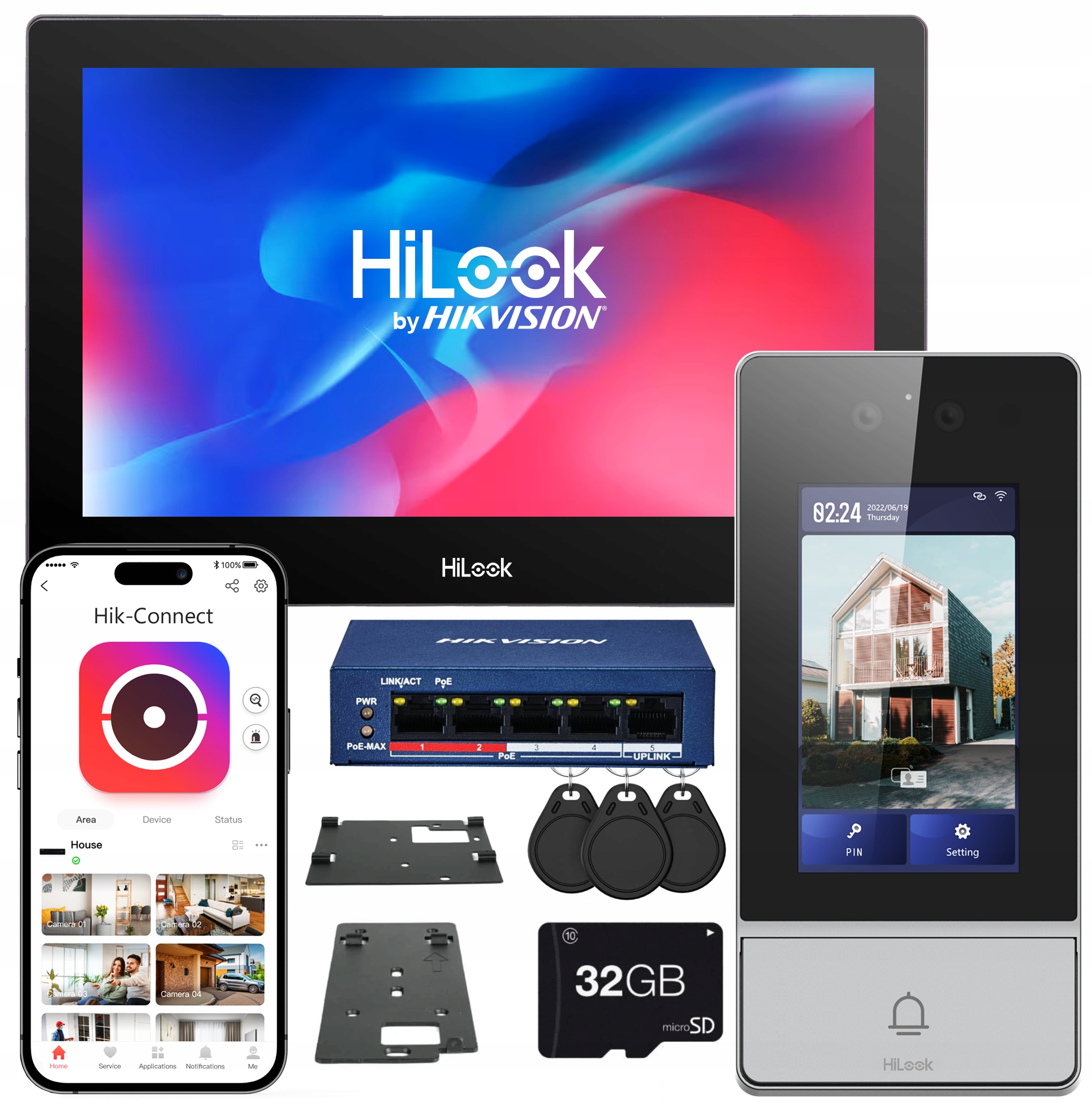 Videovrátnikový set Ip Hilook by Hikvision Ip-vis-ultra WiFi PoE Kľúčenky
