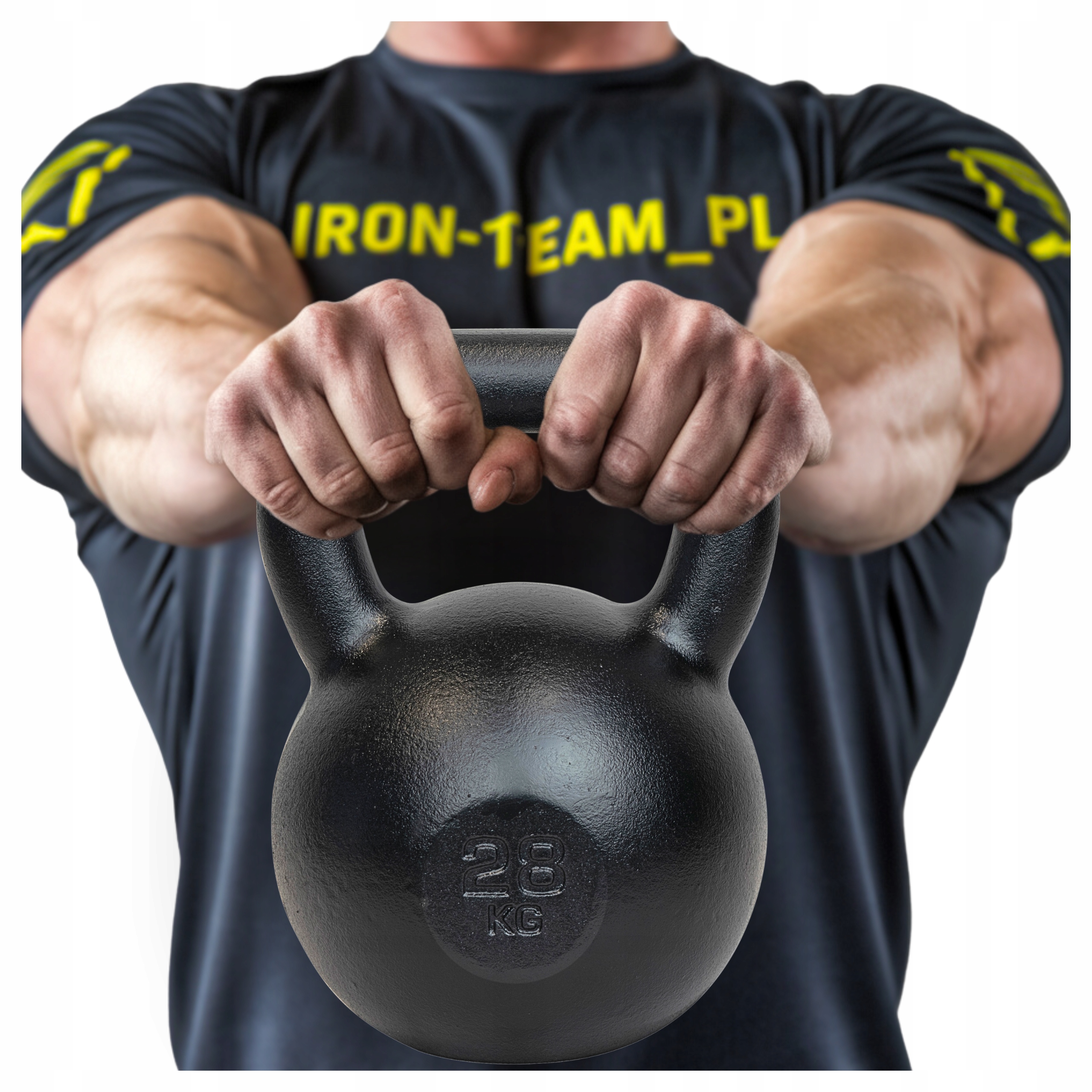 Kettlebell żeliwny 28kg kettle kula odważnik hantla ciężar do ćwiczeń fit