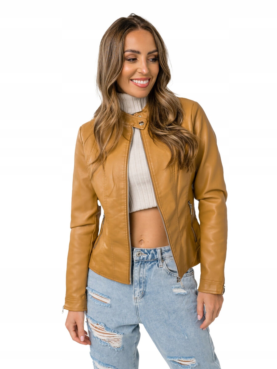 Kurtka Skórzana Damska Brązowa 11Z8052 Denley_s