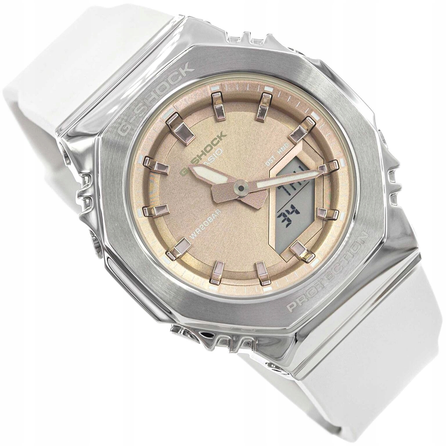 Dámské Hodinky Casio GM-S2110-7A9ER G-shock Bílé Se Sportovním Řemínkem 20BAR