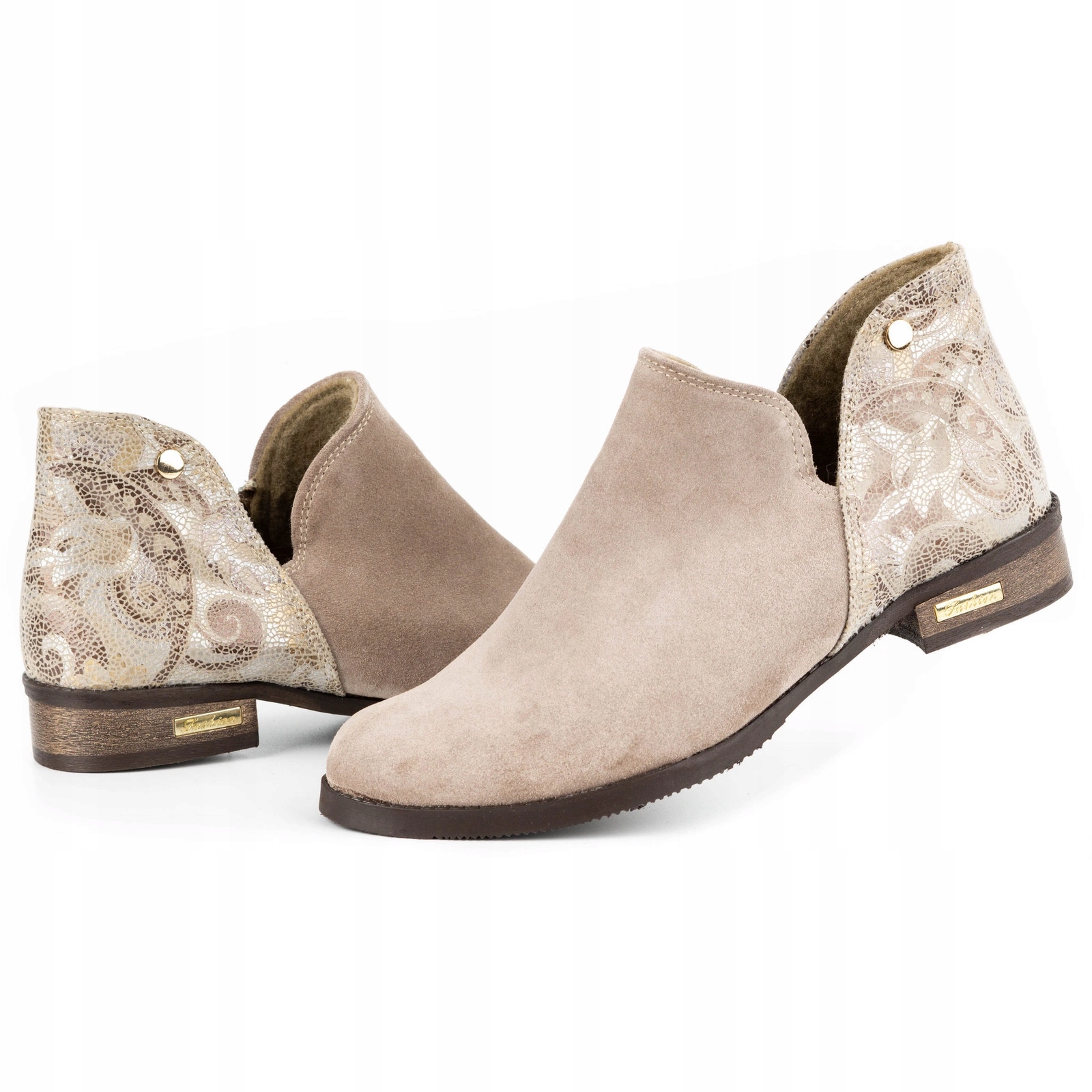 Dámské kotníkové boty Silvia Polský výrobce přírodní kůže béžová 41