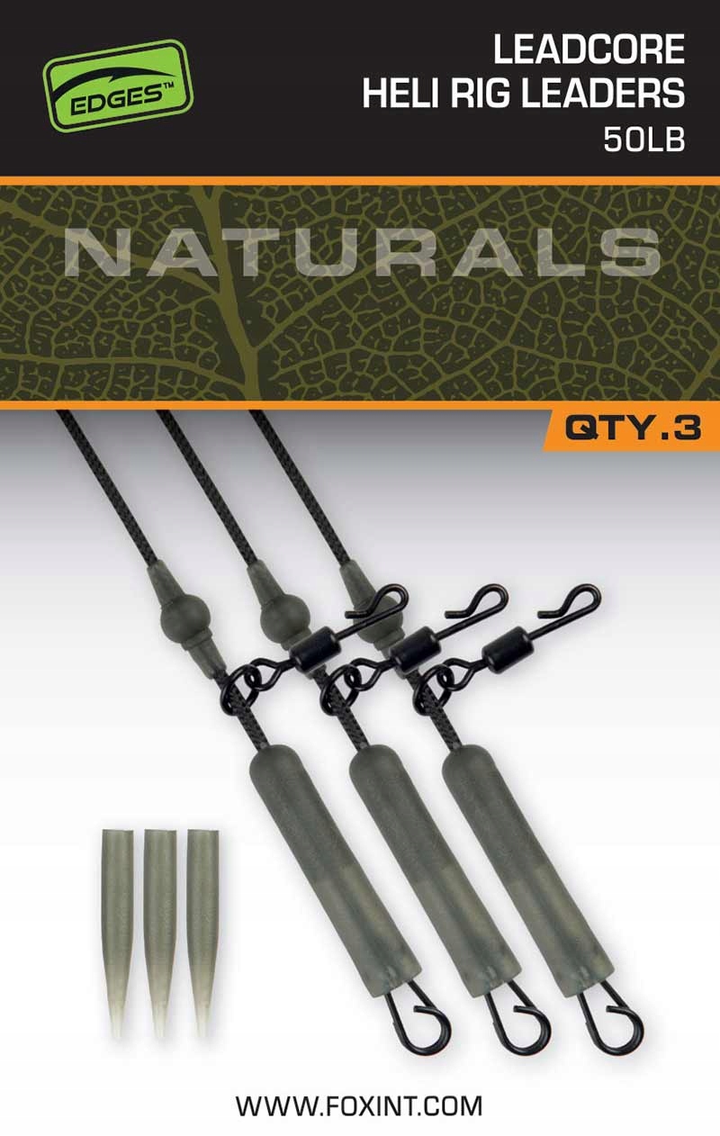 Fox Naturals Leadcore Heli Rig Leaders 50lb 3szt.