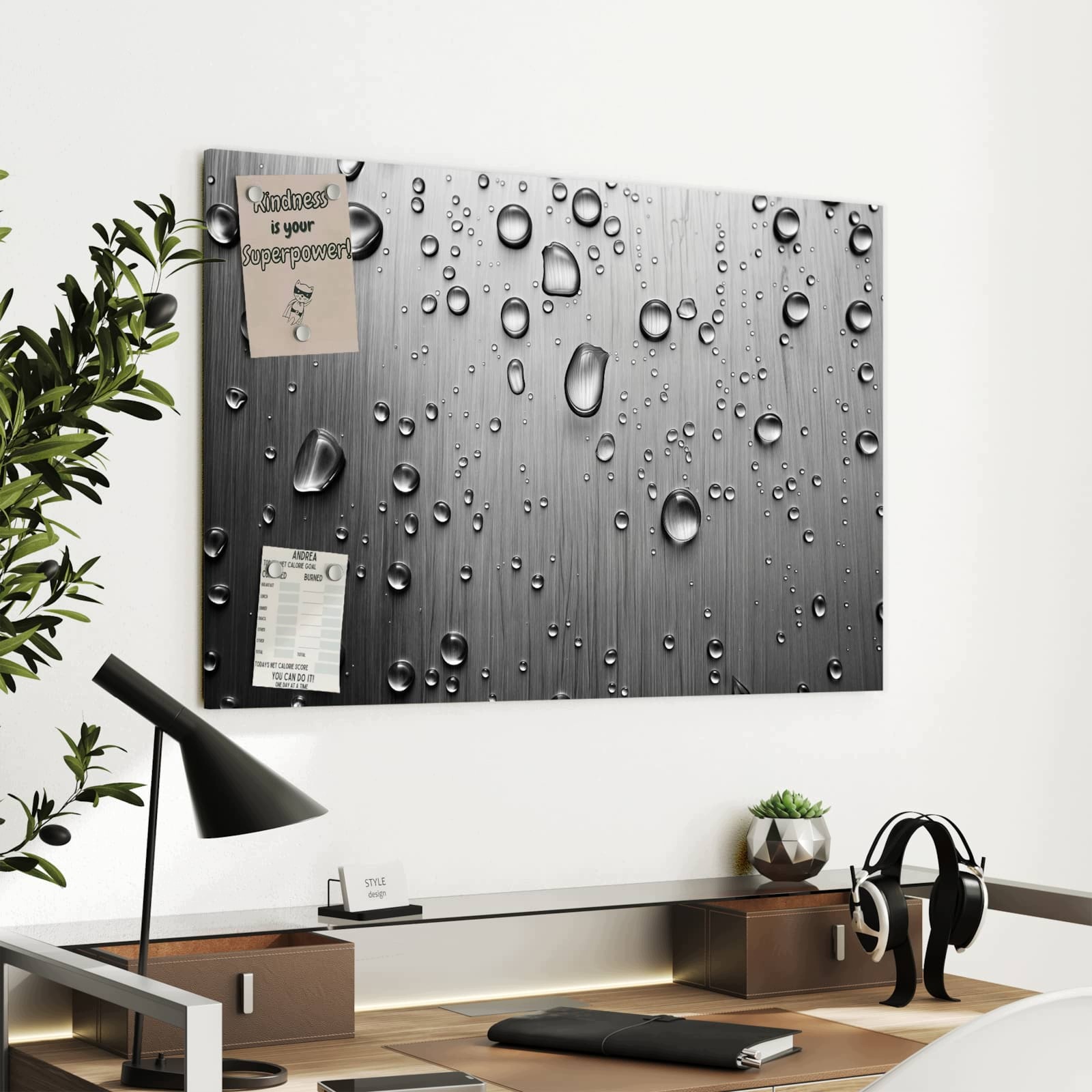 Magnetická tabule Kapky vody Kov 90 × 60 cm