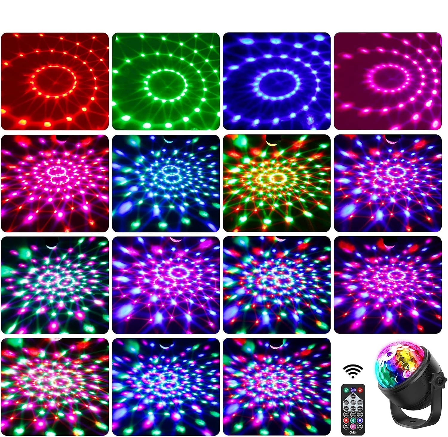 ŚWIATŁA DYSKOTEKOWE LAMPA LED PROJEKTOR RÓŻNE KOLORY OBRACANY PILOT 360° Model ŚWIATŁA DYSKOTEKOWE RÓŻNE KOLORY NA IMPREZĘ