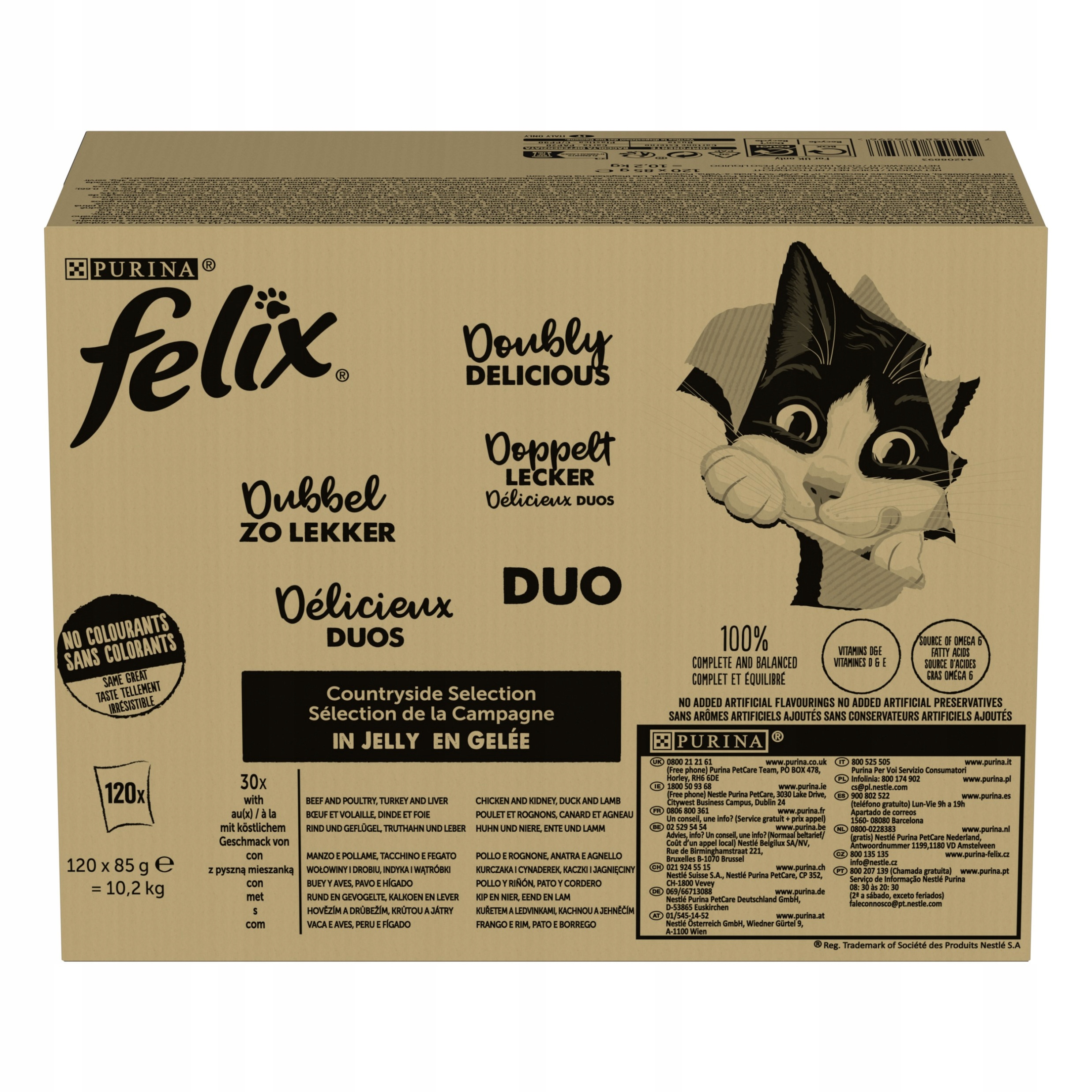 Felix Duo Mix hovězí/krůta/kuře/kachna 120x85 g