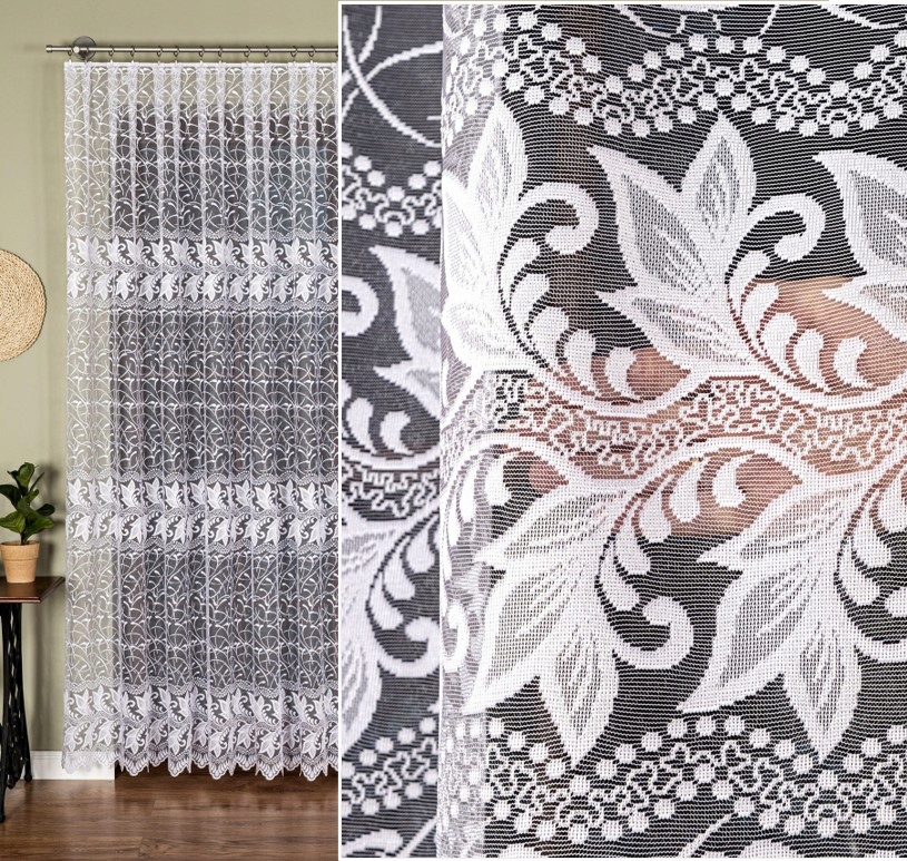 Záclona vzor 049348, 500 x 230 cm, rovná (hotová) s lemováním