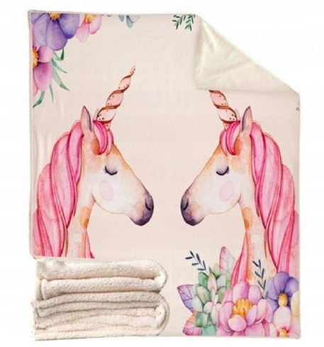 

Koc-yk Narzuta Dla Dzieci Unicorn Ciepły Beżowy