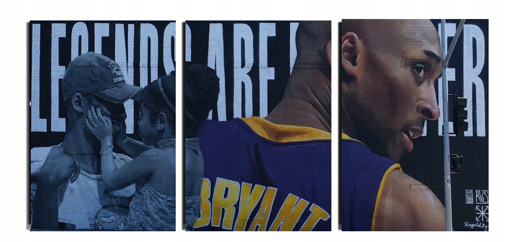 Triptych Kobe Bryant & Gigi Lakers Nba obraz na zeď 40x90 cm