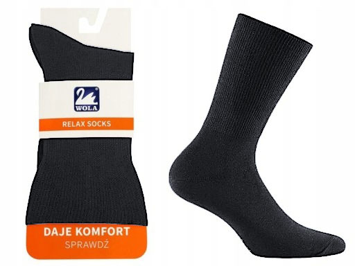 

Bezuciskowe skarpety Wola Relax 45/47 grafit
