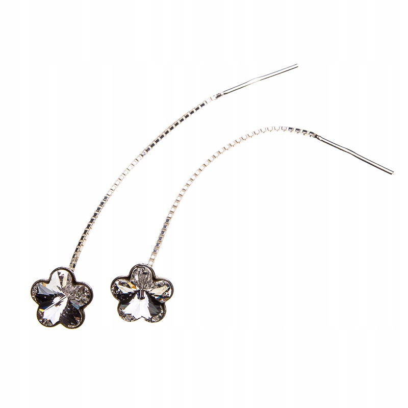 Stříbrné náušnice s květy Swarovski 10 mm Crys