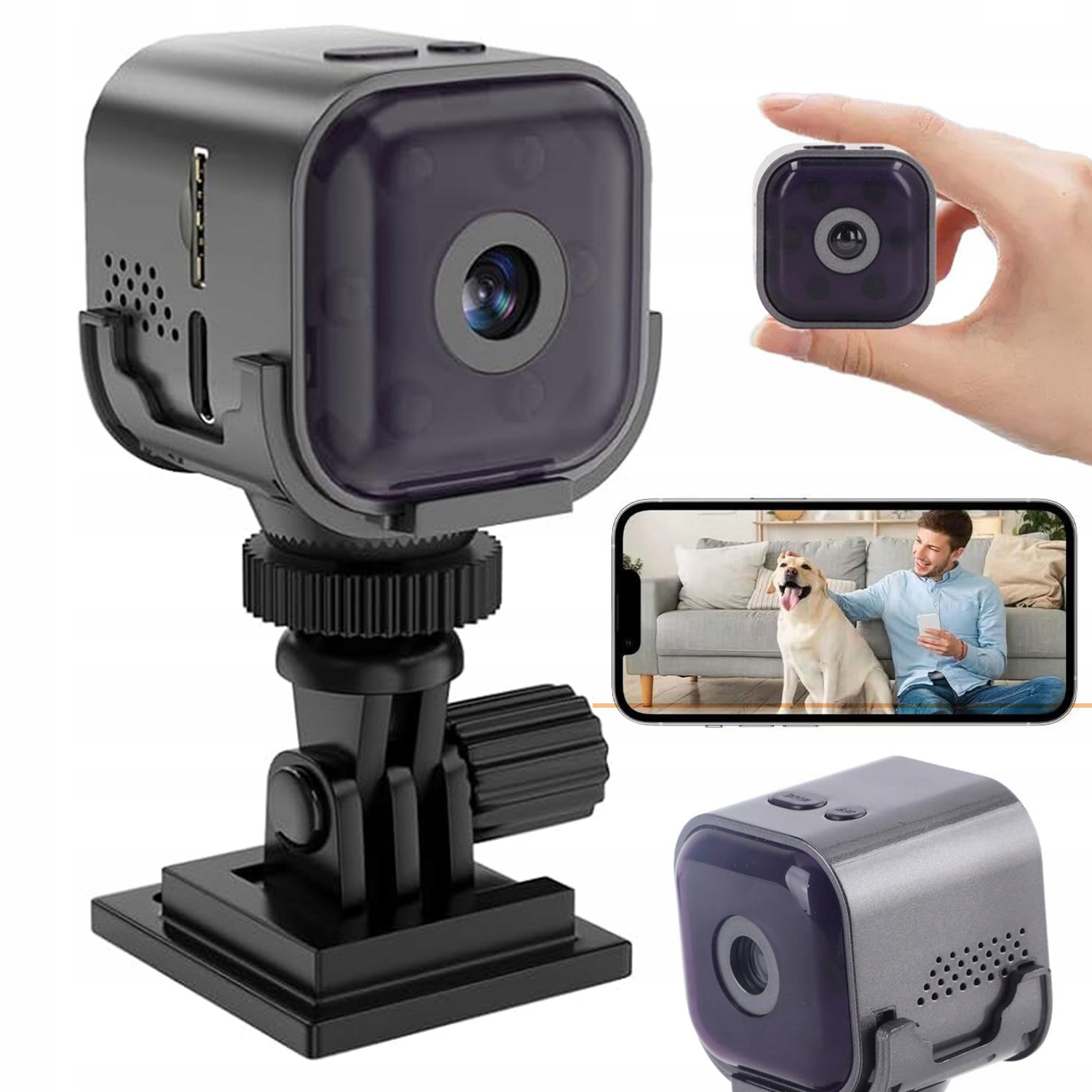 Mini Špionážní Wifi Kamera Skrytá Hd A Dálkovým Náhledem, Senzor Pohybu