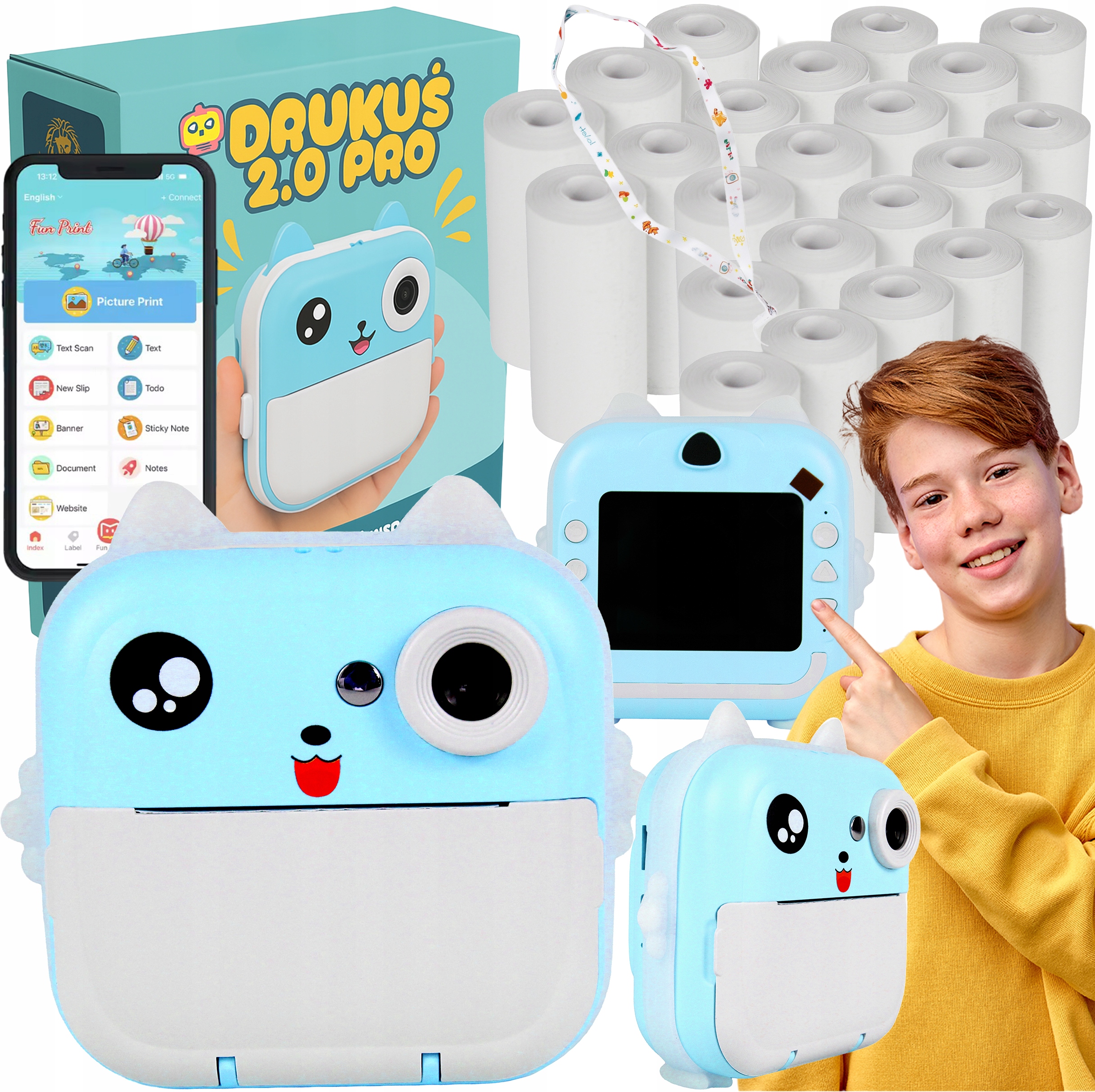 Mini Drukarka Drukuś Aparat Fotograficzny Natychmiastowy Termiczna 23 Rolek