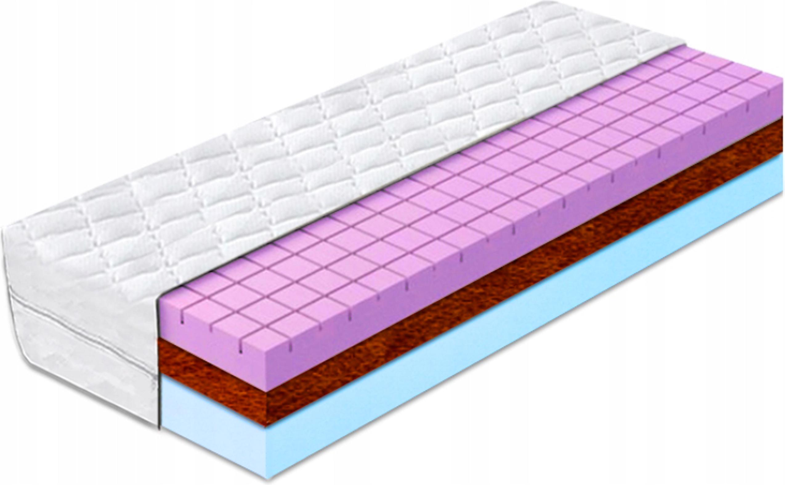 Materac z kokosem 100x190 oddychający cube 16cm efekt masażu miękki H1