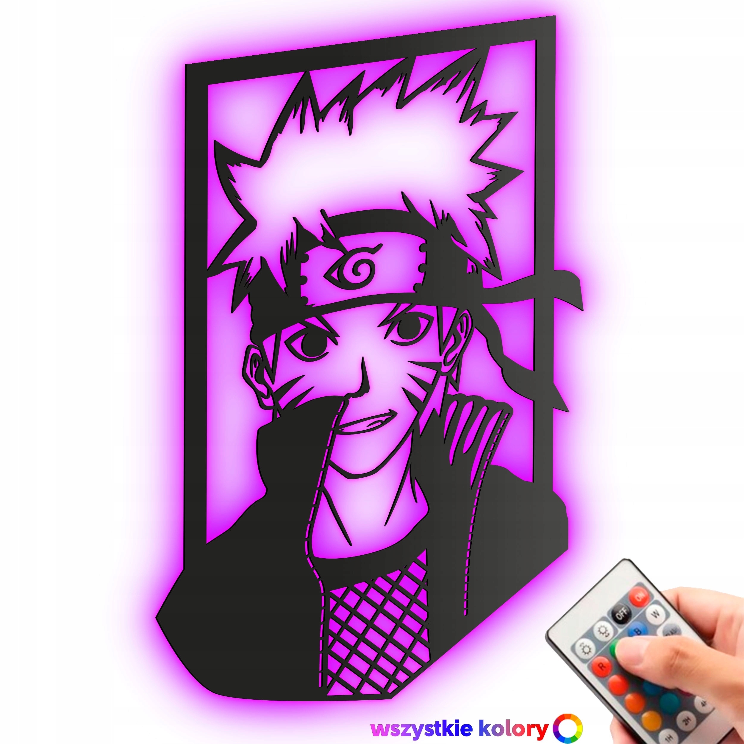 Dřevěný 3D obraz Anime Naruto Uzumaki Nástěnná Dekorace Noční Lampa Led