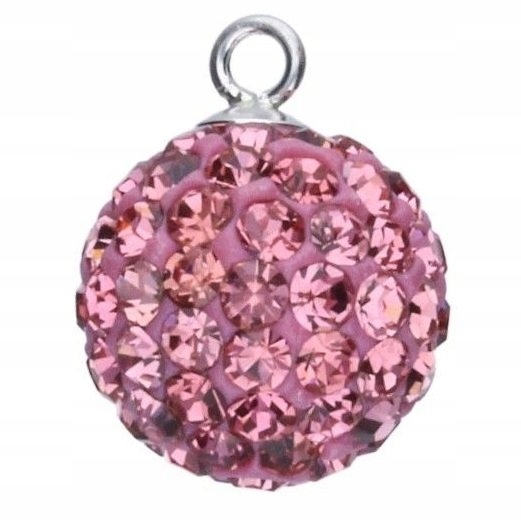 ZAWIESZKA WISIOREK KULKA RÓŻOWY KRYSZTAŁ SREBRO