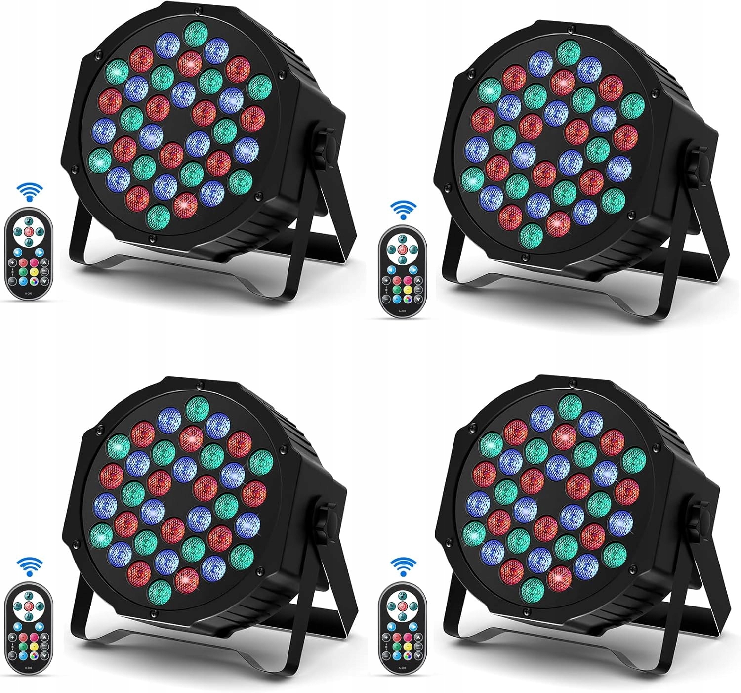 Lampa dyskotekowa Delibang DMX512, 36 diod Led, Rgb z pilotem