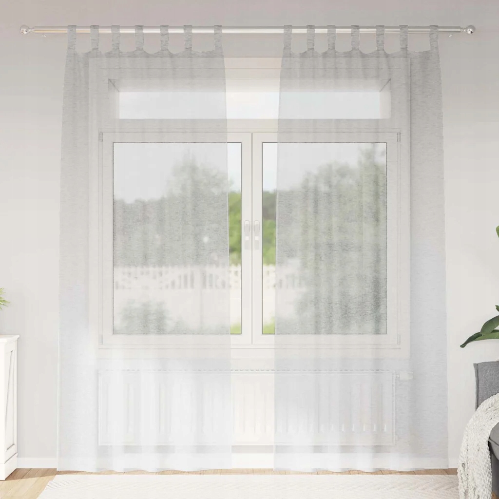 vidaXL Voile Záclona 2 pcs Světle šedá 225 x 140 cm Polyester