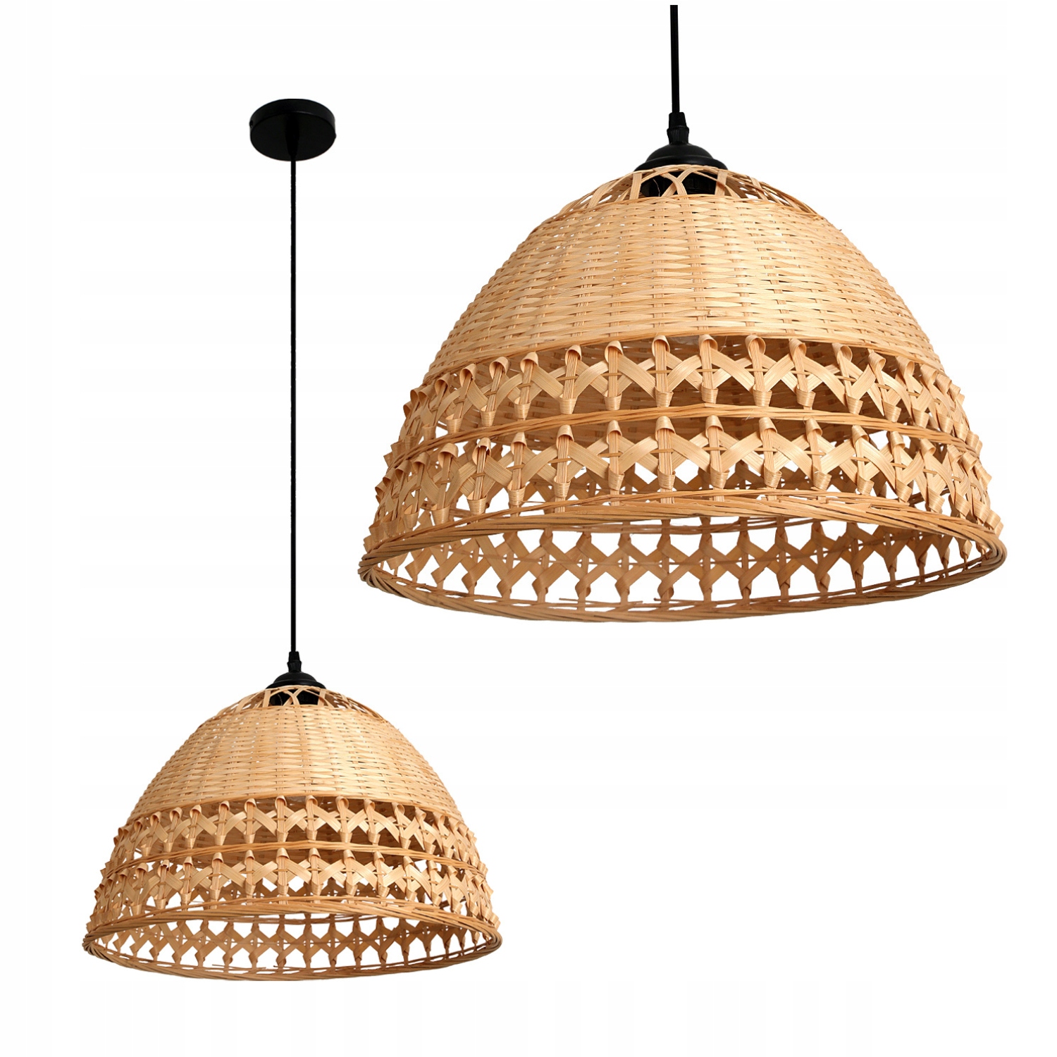 Bambusová lampa Bayos Závesná stropná pletená lampa Boho 1xE27 nautrálna