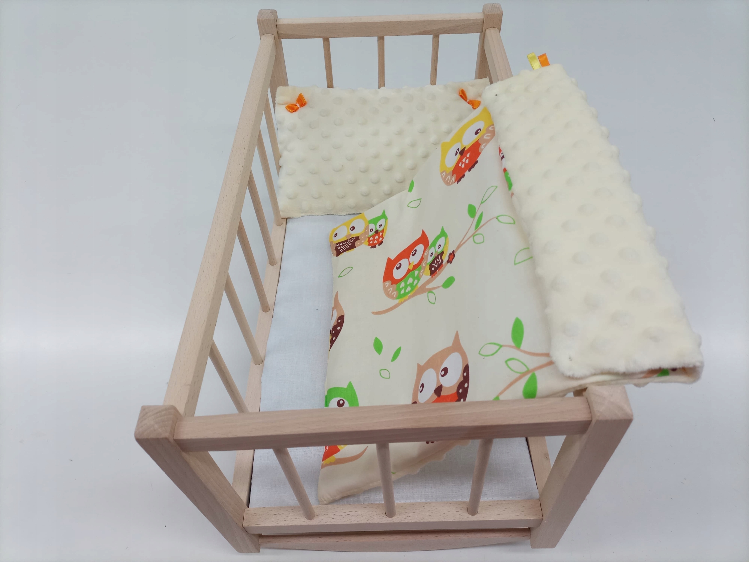 KOŁYSKA DREWNIANA dla lalek + POŚCIEL - PRODUCENT.