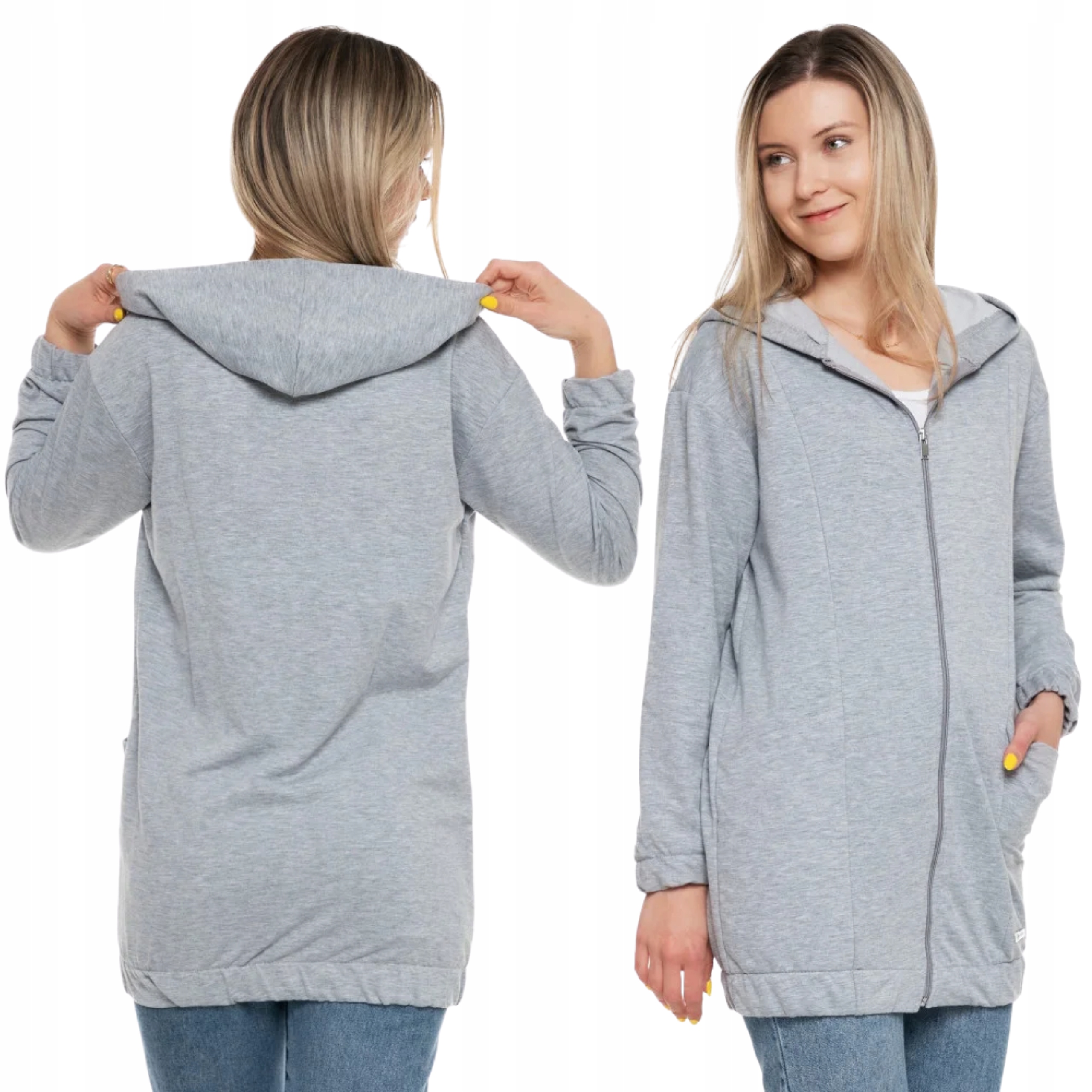 Bluza Dzmska Bawełniana Długa Z Kieszeniami Moraj Szara M