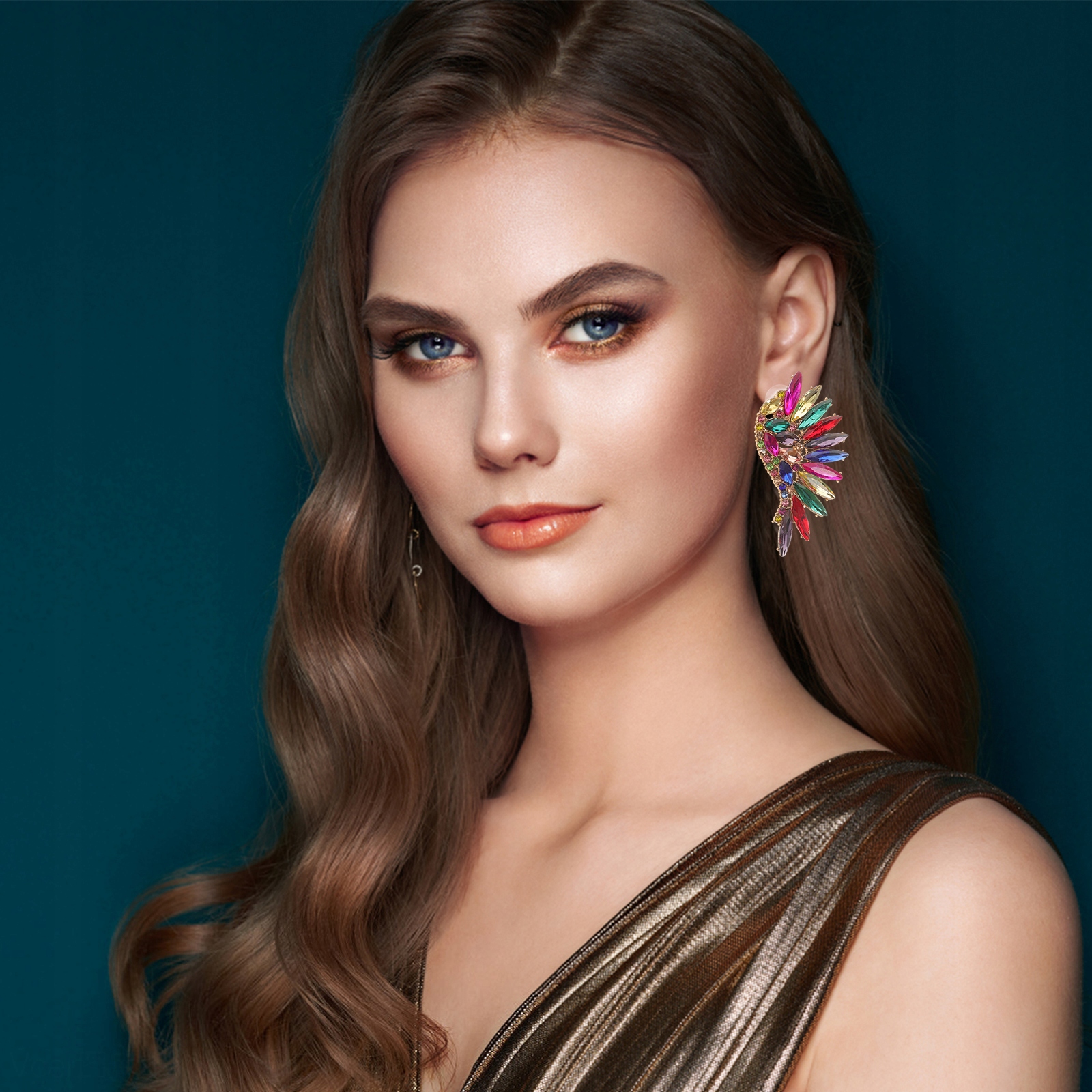 KOLCZYKI RYNKOWE KOLCZYKI SKRZYDŁA ANIOŁA KOLCZYKI ZWISZĄCE KRYSZTAŁOWE SKRZYDŁA Kamień Inny kamień