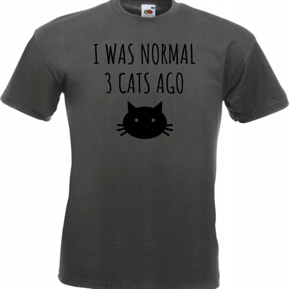 

Koszulka i was normal 3 cats ago L grafitowa