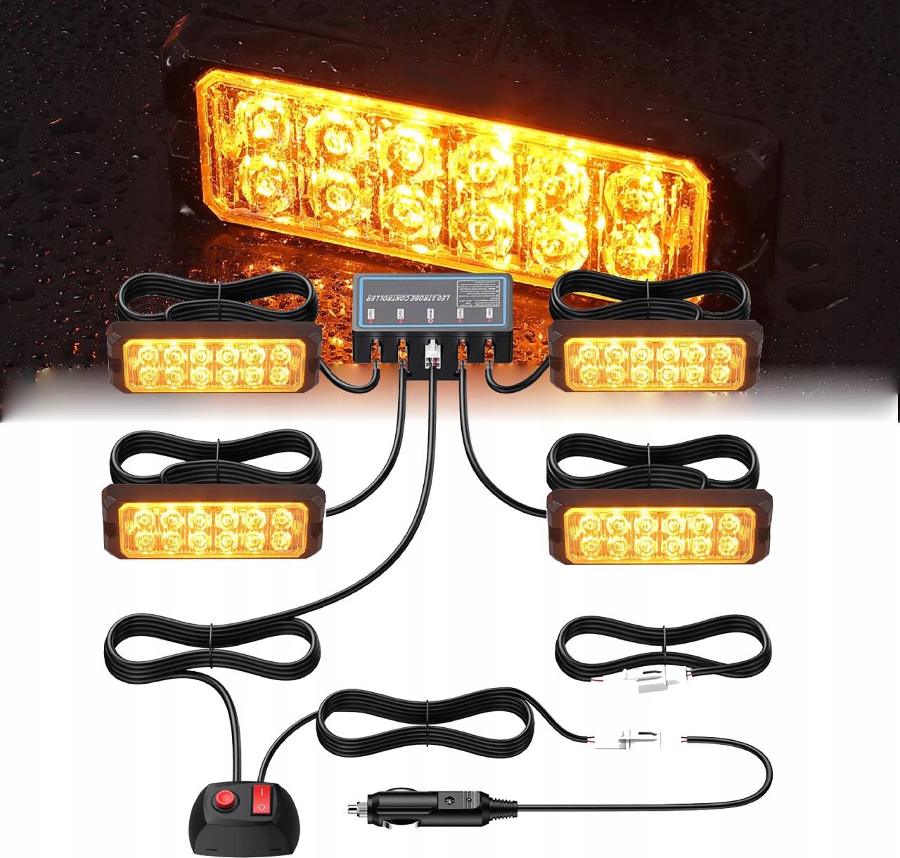 Led Výstražné Lampy Autopřepravník Pomoc Stroboskopy Kohout Pro Atrapy Oranžové