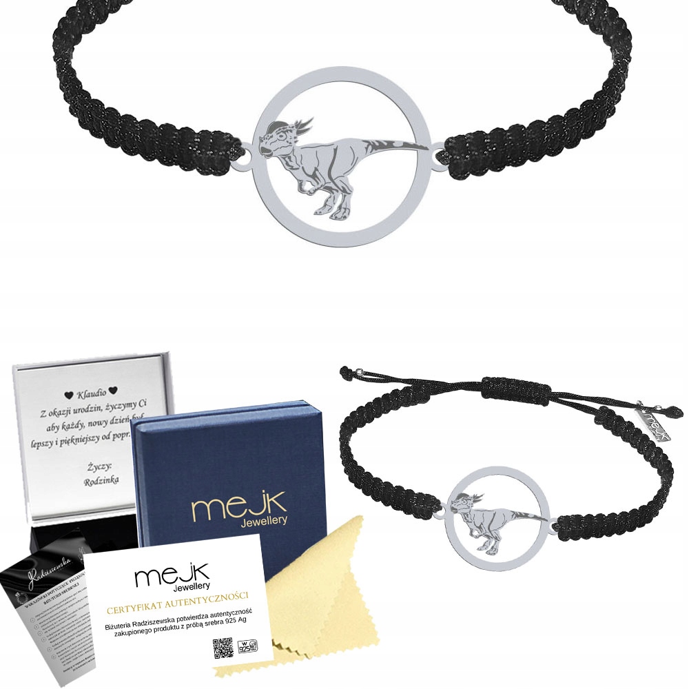 Stříbrný náramek Stygimoloch 925 Makramé Šperky Dárek Gravírování Bonus