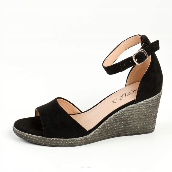 

Czarne sandały damskie Vinceza 10724 Koturn r38