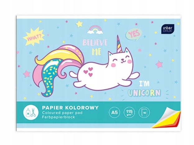 

Zeszyt Papierów Kolorowych A4 10 Kartek Wycinanka