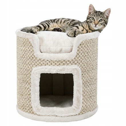 Levně Škrabadlo kočičí věž Ria 37 cm světle šedé/přírodní