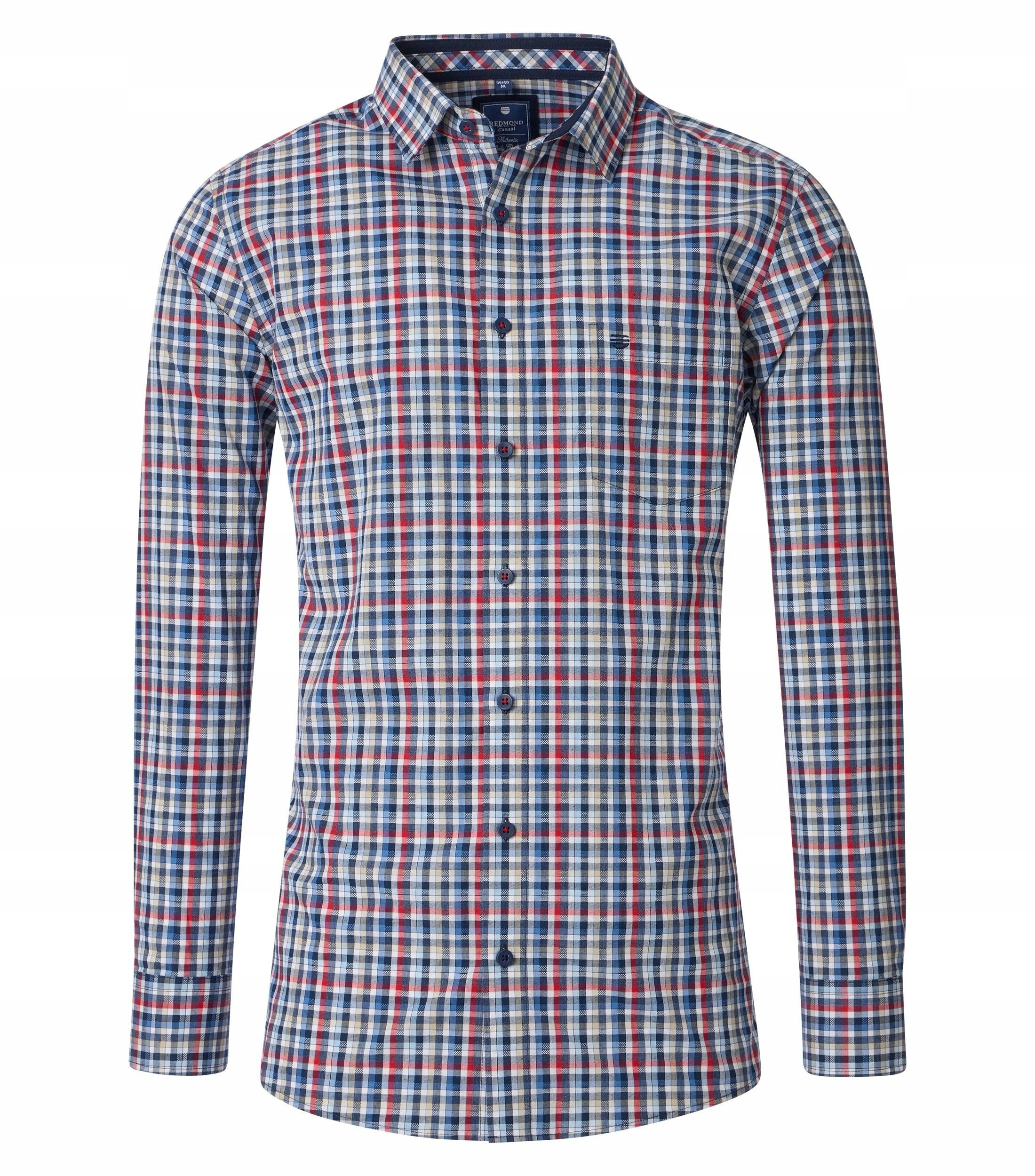 Redmond Velké Rozměry Casual Business Košile Dobby Červená 2XL 144 cm