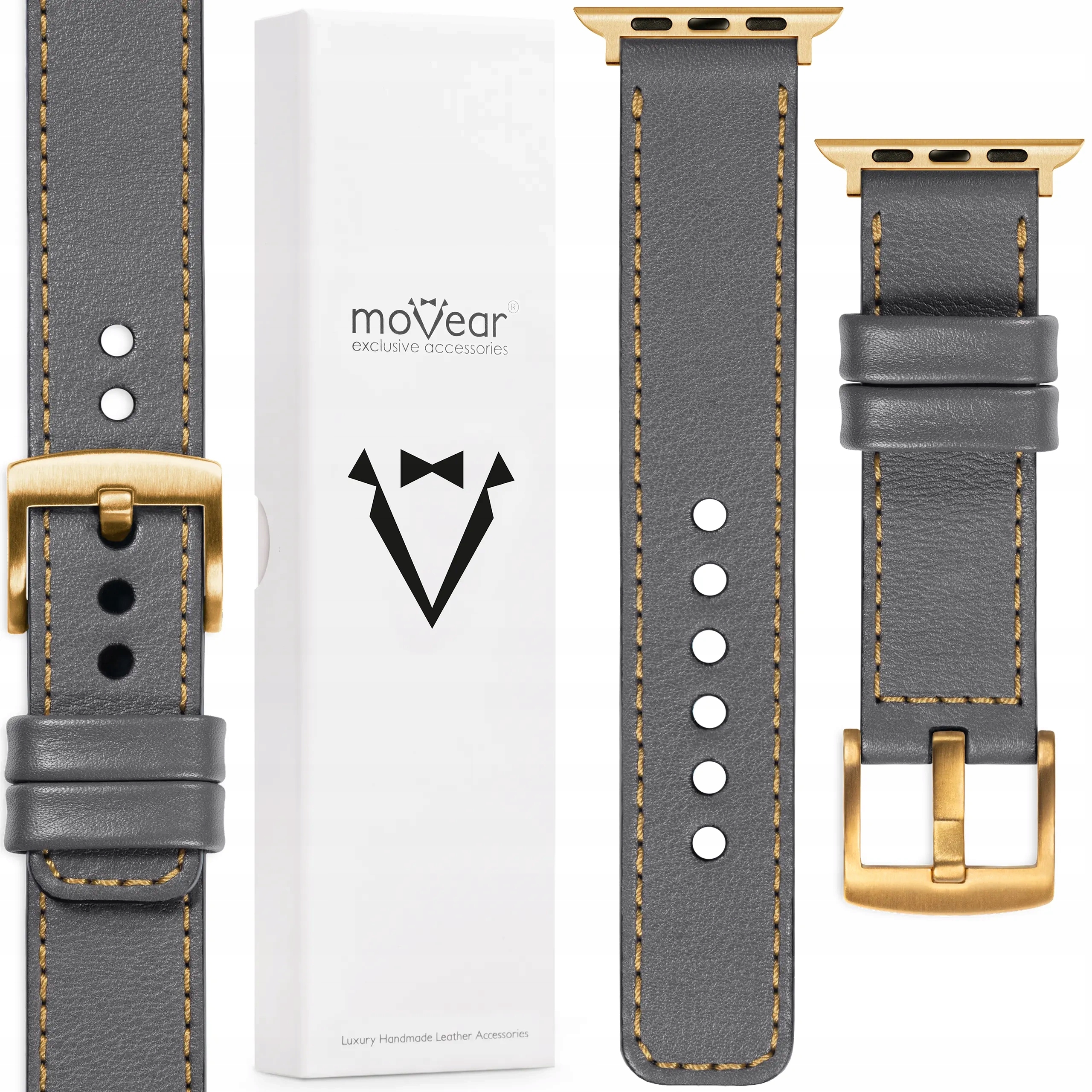 Pásek pro Apple Watch 10 9 8 7-1 Se Ultra 49/46/45 Kožený Premium Movear