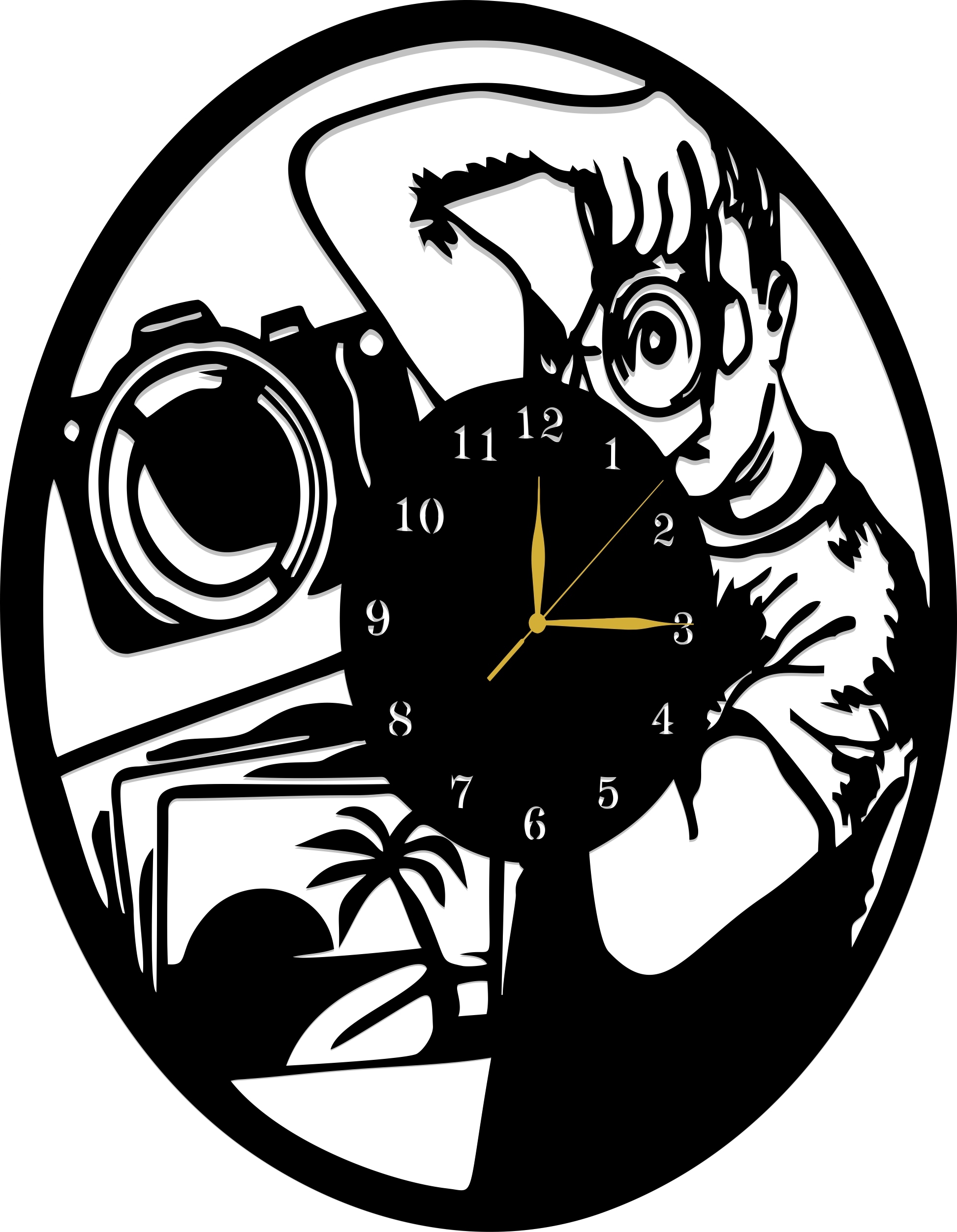 Fotografické Hodiny Fotoaparát Dárek 60 CM 3D