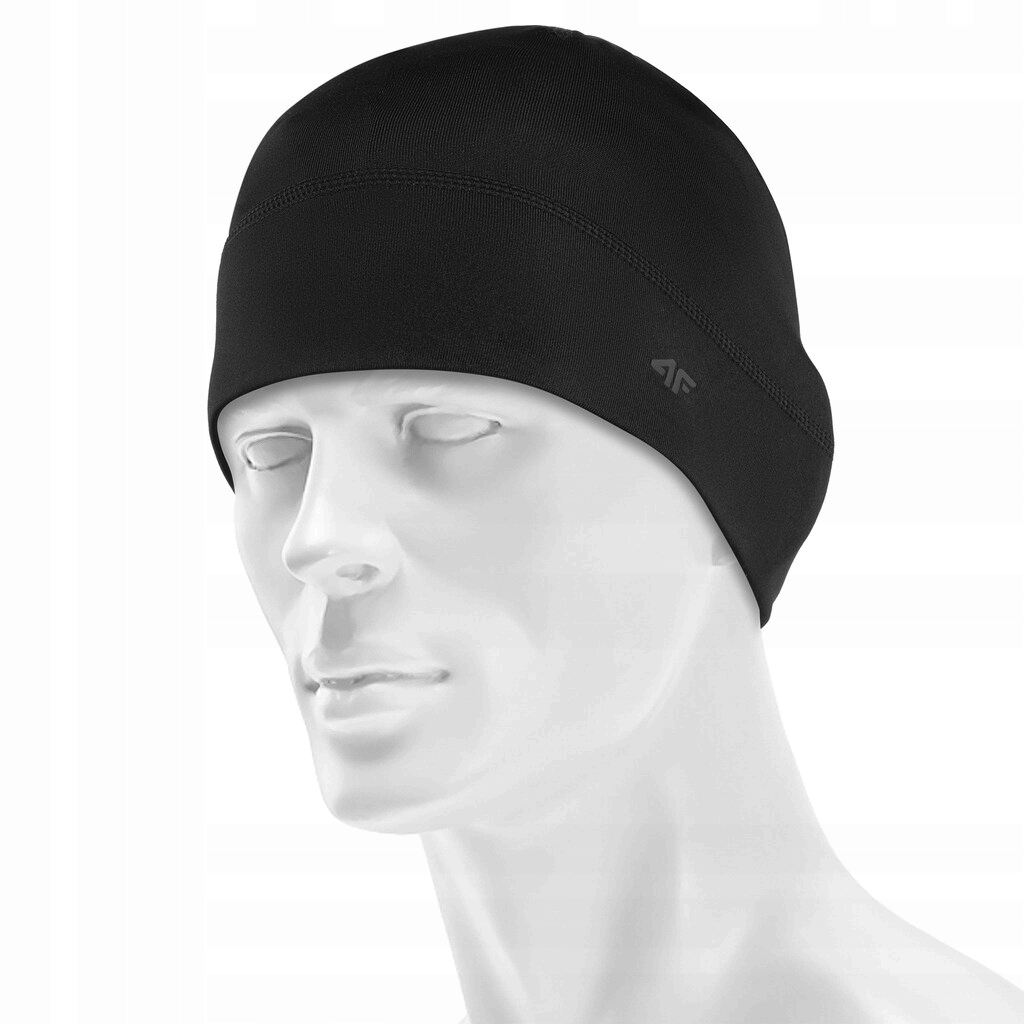 Czapka do biegania sportowa zimowa beanie ciepła 4F U087 – Czarna S/m
