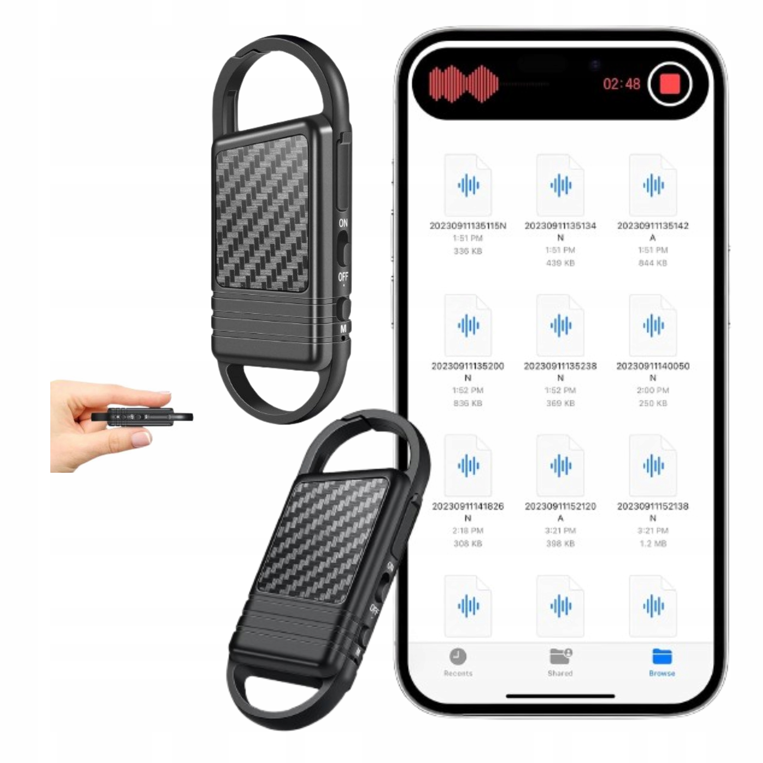 Digitální diktafon 64 Gb Redukce šumu Dsp Nahrávání Hd Konference Cestování