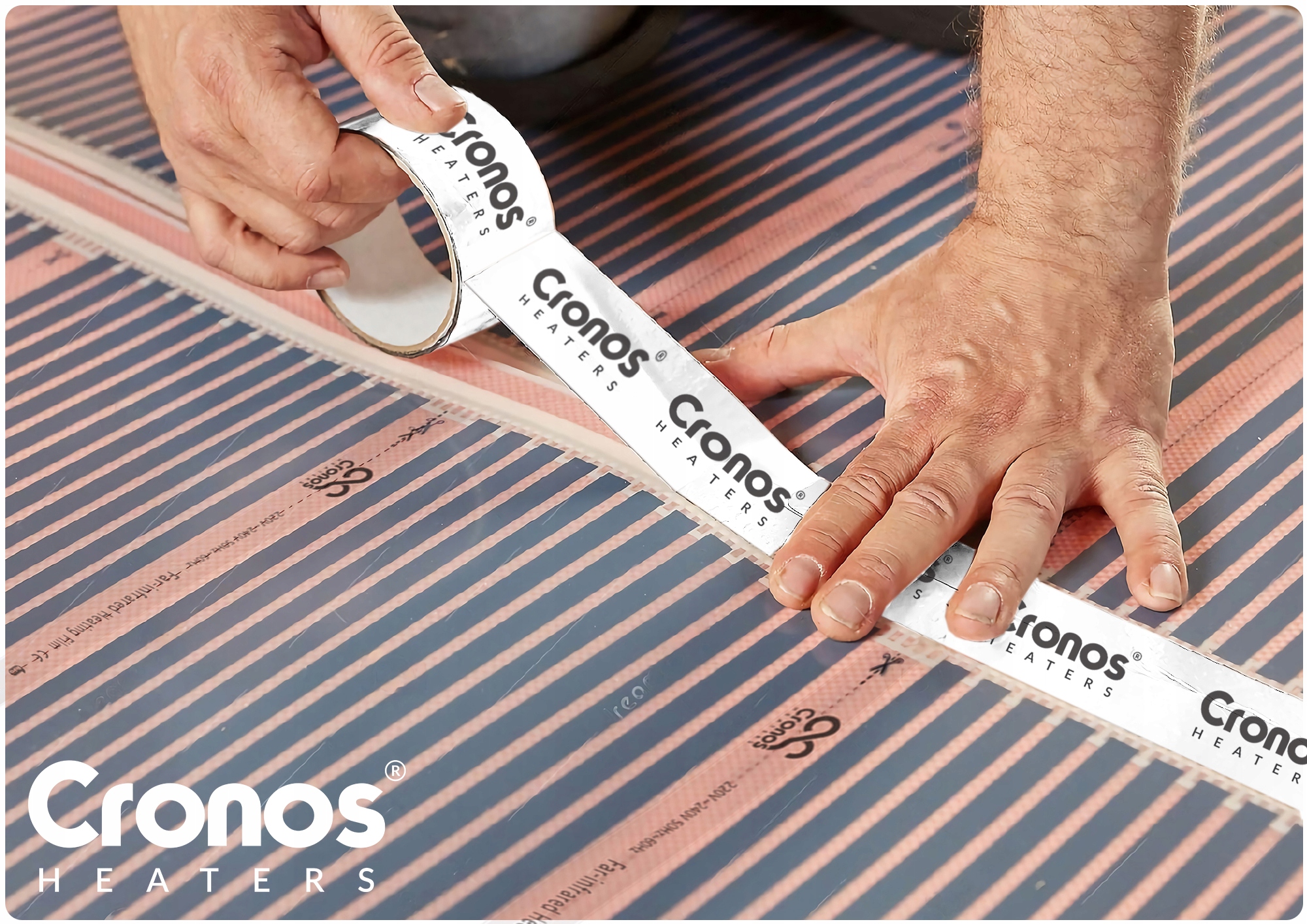 CRONOS FOLIA GRZEWCZA MATA NA PODCZERWIEŃ Z TERMOSTATEM WiFi 140W/m2 8m2 Szerokość 100 cm