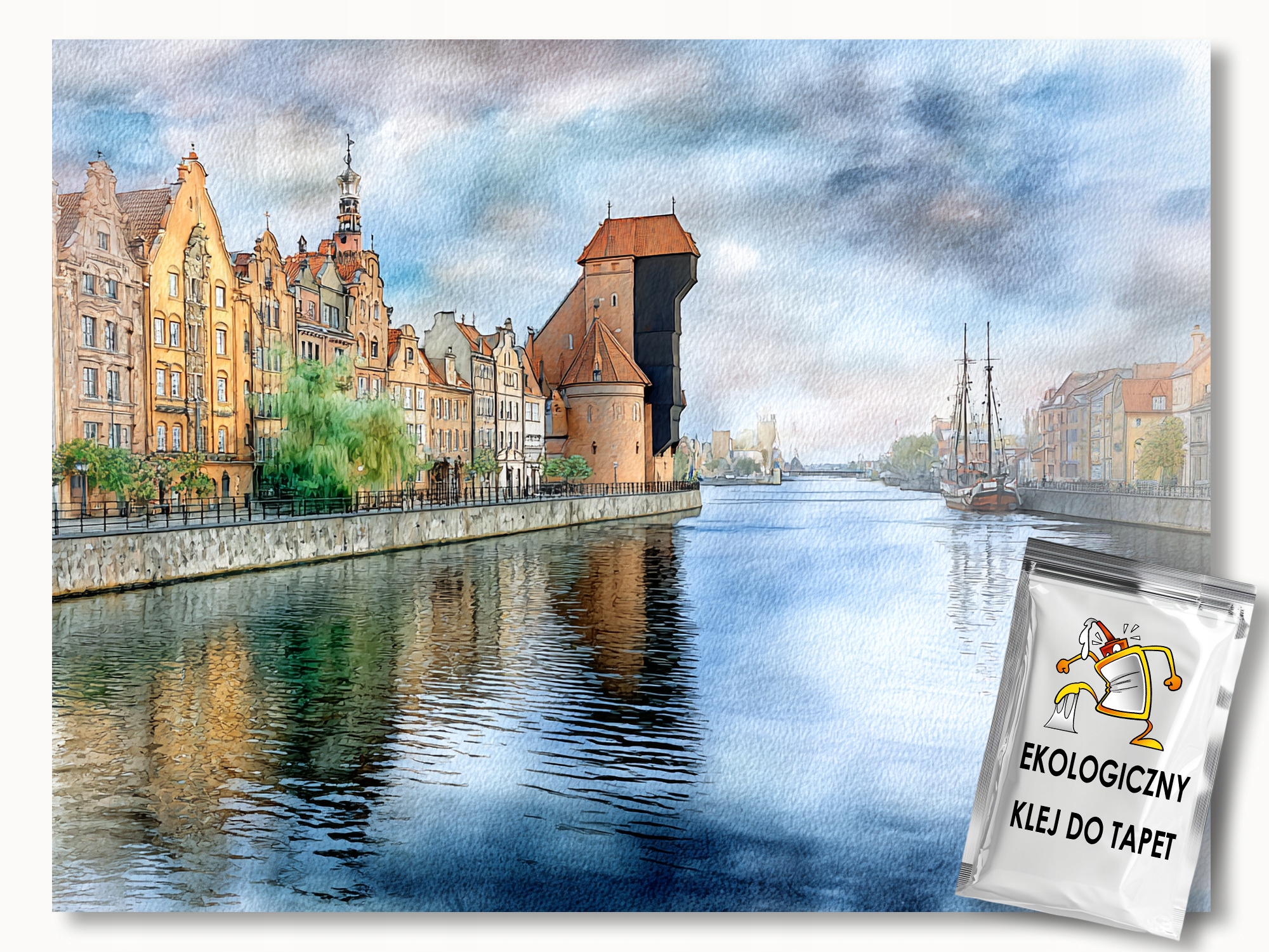 Fototapeta Flizelina Město Polsko Gdaňsk Starožitnost Jeřáb 416x254 lepidlo