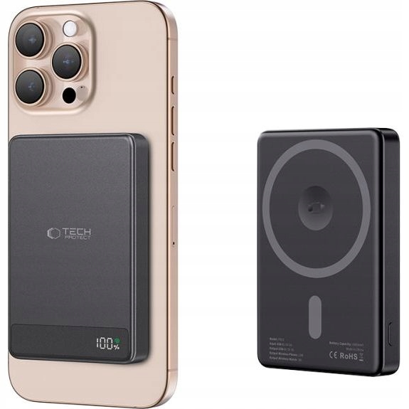 Powerbanka Tech-Protect, indukční pro telefon/hodinky s MagSafe, 5000 mAh