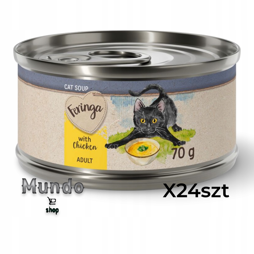 Mokré krmivo pro kočky Sada Feringa Polévka Pro Kočky s příchutí kuřete 70 g 24 ks