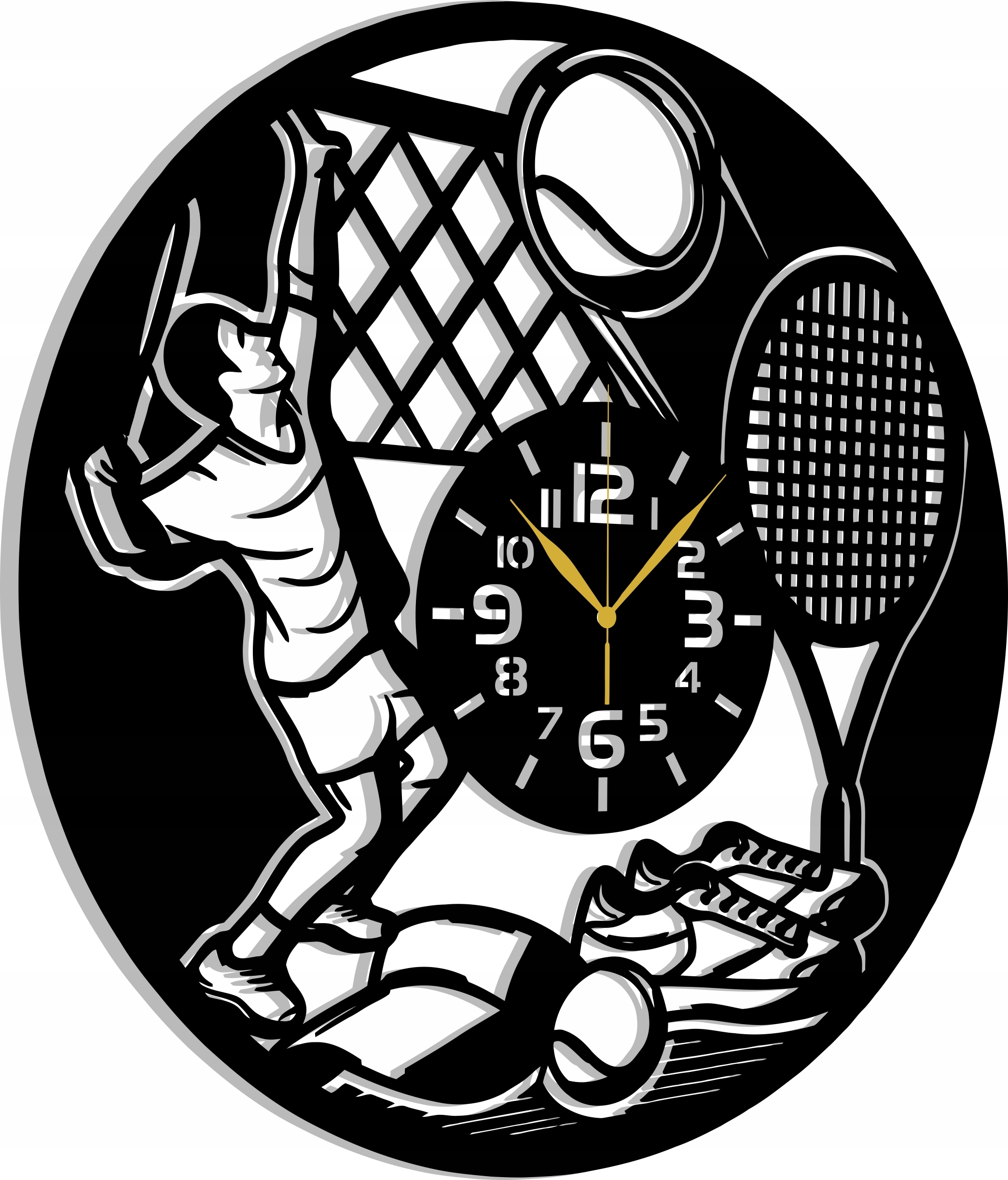 Tenisové Hodiny Pro Fanouška Tenisu 50 CM