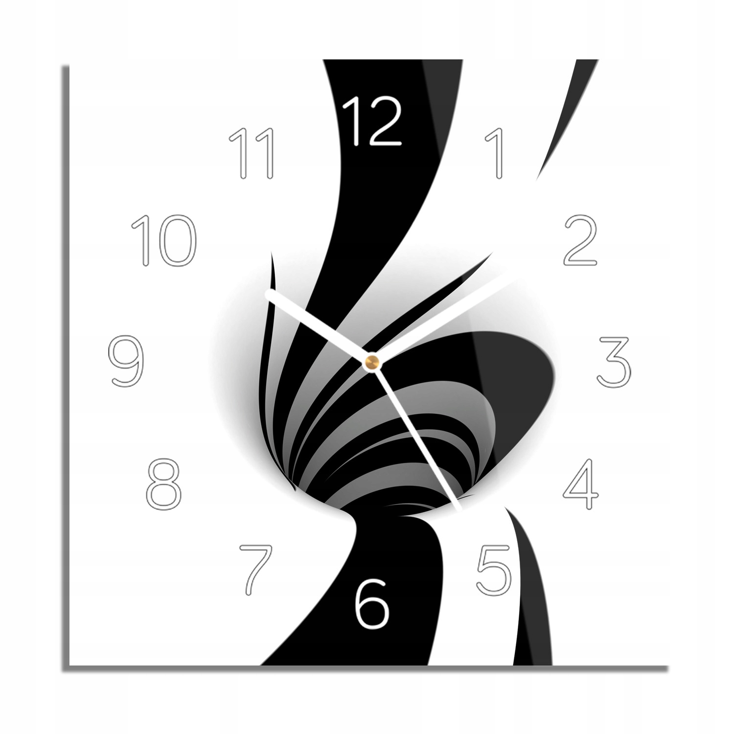 

Spirala prążki 3D zegar na szkle do jadalni 30x30